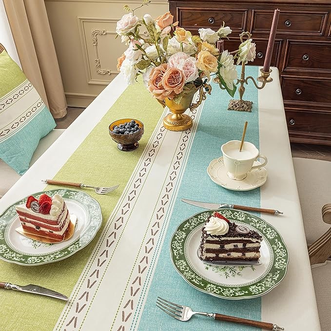 SXFEIYANG Rustic Table Cloth Waterproof Table Cover Kitchen Dinning Tabletop Dinner Decoration Farmhouse Dinner Washable Home Table Cloths Rectangle 55''×86'',6-8 Seats